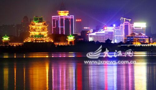 The East Coast of Ganjiang River Is Lighting