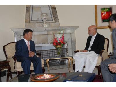 Afghan President Hamid Karzai Met with President Shen