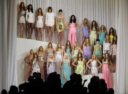 Versace S/S 2010 women's collection displayed at Milan Fashion Week
