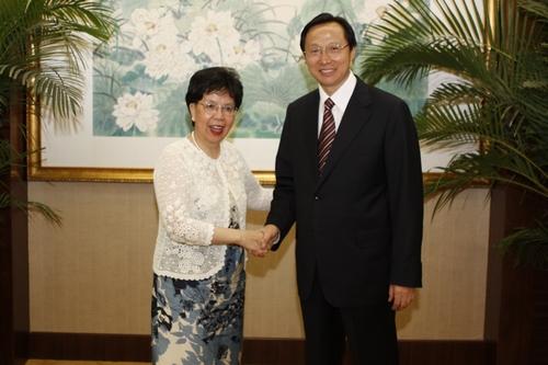 Minister Han Changfu Meets with WHO Director-General Dr Margaret Chan