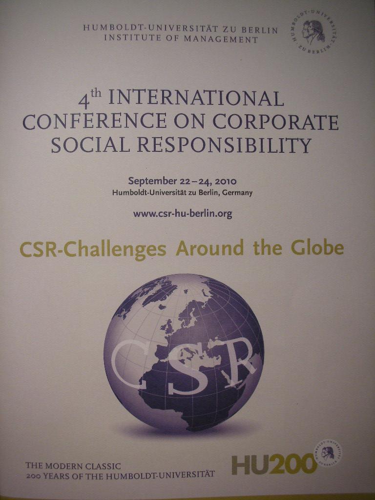 4th International Conference on Corporate Social Responsibility