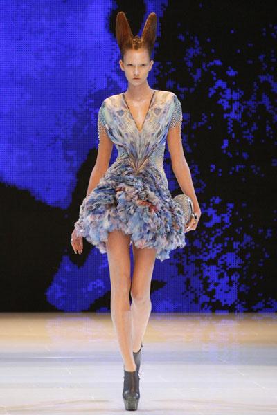 Alexander McQueen Spring/Summer 2010 women's collection at Paris Fashion Week