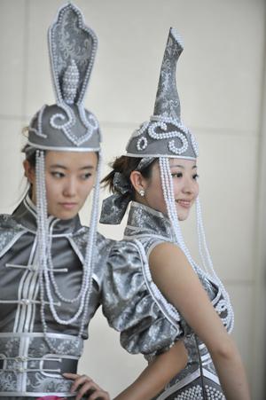 Mongolian ethnic group costume show in Hohhot