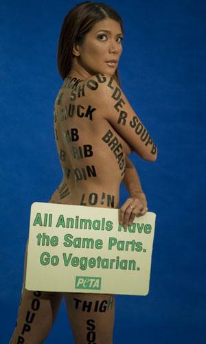 Geneva Cruz strips off for pro-vegetarian ads