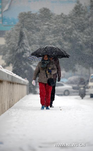 E China's Jiangxi Province hit by heavy snowfall