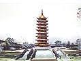 It is large to pay a debt of gratitude the glazed pagoda of the temple travels  Nanjing of China