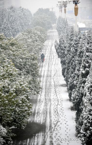 E China's Jiangxi Province hit by heavy snowfall