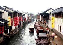 The street of pond on a hill of Suzhou travels  Suzhou of China