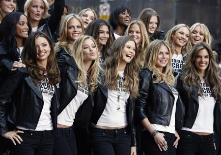 Models celebrate the return of the Victoria's Secret Fashion Show to New York