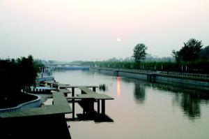 Travel in three li of rivers park  Qingdao of China