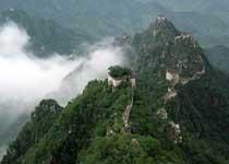 The arrow is deducted the Great Wall travels  Beijing of China