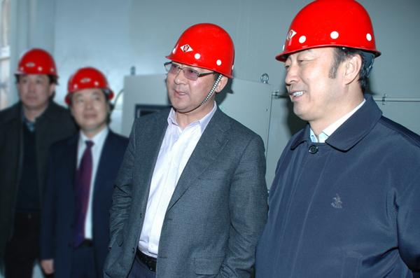 Qiao Baoping, Secretary of Party Leadership Group of China Guodian Corporation Interviews with the Mayor of Zhangjiakou and Comes to Investigate in China Longyuan Power   s Qilinshan Wind Farm