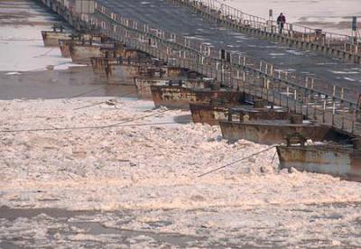 Frozen Yellow River in freezing winter