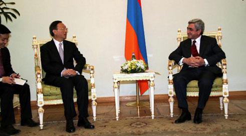 Armenian President, PM Meet with Visiting Chinese FM
