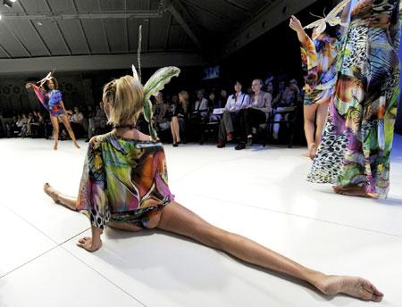 Models display outfits at fashion show in Burgos