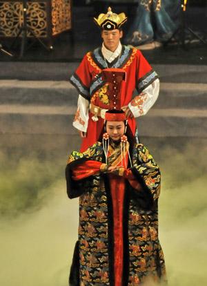 Mongolian ethnic group costume show in Hohhot