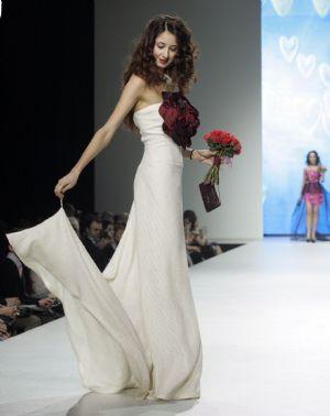 Wedding dress collections displayed at Moscow Fashion Week