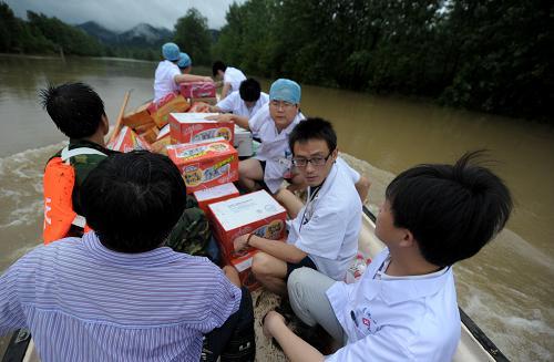 Relief supplies delivered to flood-stricken area
