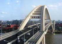 Travel in Lupu Bridge  Shanghai of China
