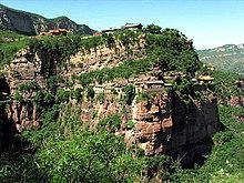 Dark green rock mountain travels  Shijiazhuang of China