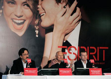 Esprit helds news conference in HK