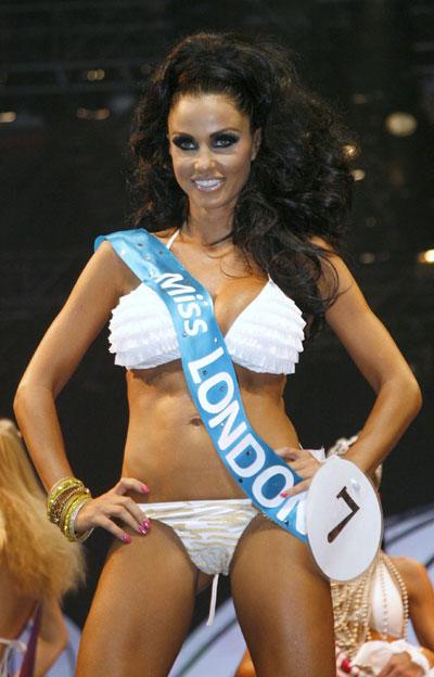Model Katie Price takes part in the catwalk show at the ExCeL centre in London