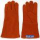 14 inch Split Leather Safety Welding Gloves Orange color