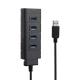 Ultra Slim Aluminum 4 Port Black Superspeed Usb 3.0 Hub