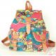 Hot Ladies European and American fashion retro flower casual canvas backpack trumpet