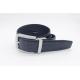 Black Crocodile Grain Mens Reversible Belt Lightweight Silver Buckle Color