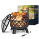 Charcoal Fire Pit for Outdoor and Indoor 30 Inch Steel Wood Burner BBQ Brazier Grill