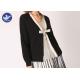 Butterfly Knot Closure Womens Knit Cardigan Sweaters Contrast Color Mujer