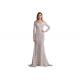 Embroidery Fabric Long Sleeve Evening Gowns Floor Length Maxi Slim Style