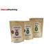 Food Grade Kraft Paper Food Bags Flat Bottom Pouch For Snack Package