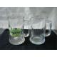 clear glass beer mugs, glass water cup with decal logo