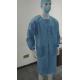 SMS Disposable Lab Coat Nonwoven Three Layers Knitted Collar and Cuffs Snap on Button Closure Three Pocktets Full Length