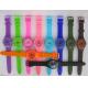 10 Candy Colors Jelly Band Silicone Swatch Style Watch With Plastic Case , Quality Japan Movement PC21S