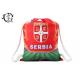 Serbia Country Team Custom Printed Cinch Bags , Recyclable Digital Printed String Gym Bag