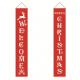 Merry Christmas Fabric Hanging Banners Customized Size For Door Decoration