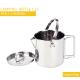 1.2L Camping Cooking Set Folding Handles Stainless Steel Camping Tea Kettle