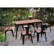 Simple Modern Solid Wooden Outdoor Furniture Balcony Table Chair Set For Leisure Cafe Bar