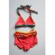 2017 Hot sale girls bikini pretty solid with printed tap bikini swimming wear swimwear two piece bikini