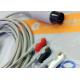 Generic AAMI 6 Pin One Piece ECG Patient Cable 3 Leads For Patient Monitoring Equipment