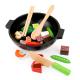 Vegetable Hot Pot Wok Wooden Miniature Kitchen Set Children'S Educational