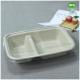 Biodegradable Unbleached 3-7 Lunch Box with Clear PET Lid- Eco-friendly Paper Pulp Bagasse Takeaway Food Containers
