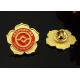 Zinc-alloy flower metal paint brooch pin golden color university school badges corporate promotional activities, badges