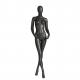 Painted Black Full Body Mannequin , Matte Cross Legged Female Fiberglass