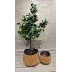 Customed Fiber Clay Planter With 7-8 Years Indoor Life Time Round Shape