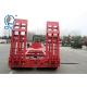 Loading Construction Machines Hydraulic Lowbed Flatbed Trailer 3 Fuwa Axles 80 Tons 17m