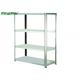 400 Kg Capacity 4 Shelf Steel Shelving Unit Silver Color For Warehouse Storage